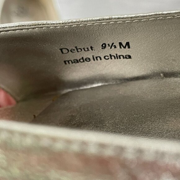 J. Renee Heels Y2K Metallic Peep Toe Heels 9.5 Silver HOCO Cocktail Formal 3.5" - Picture 8 of 12